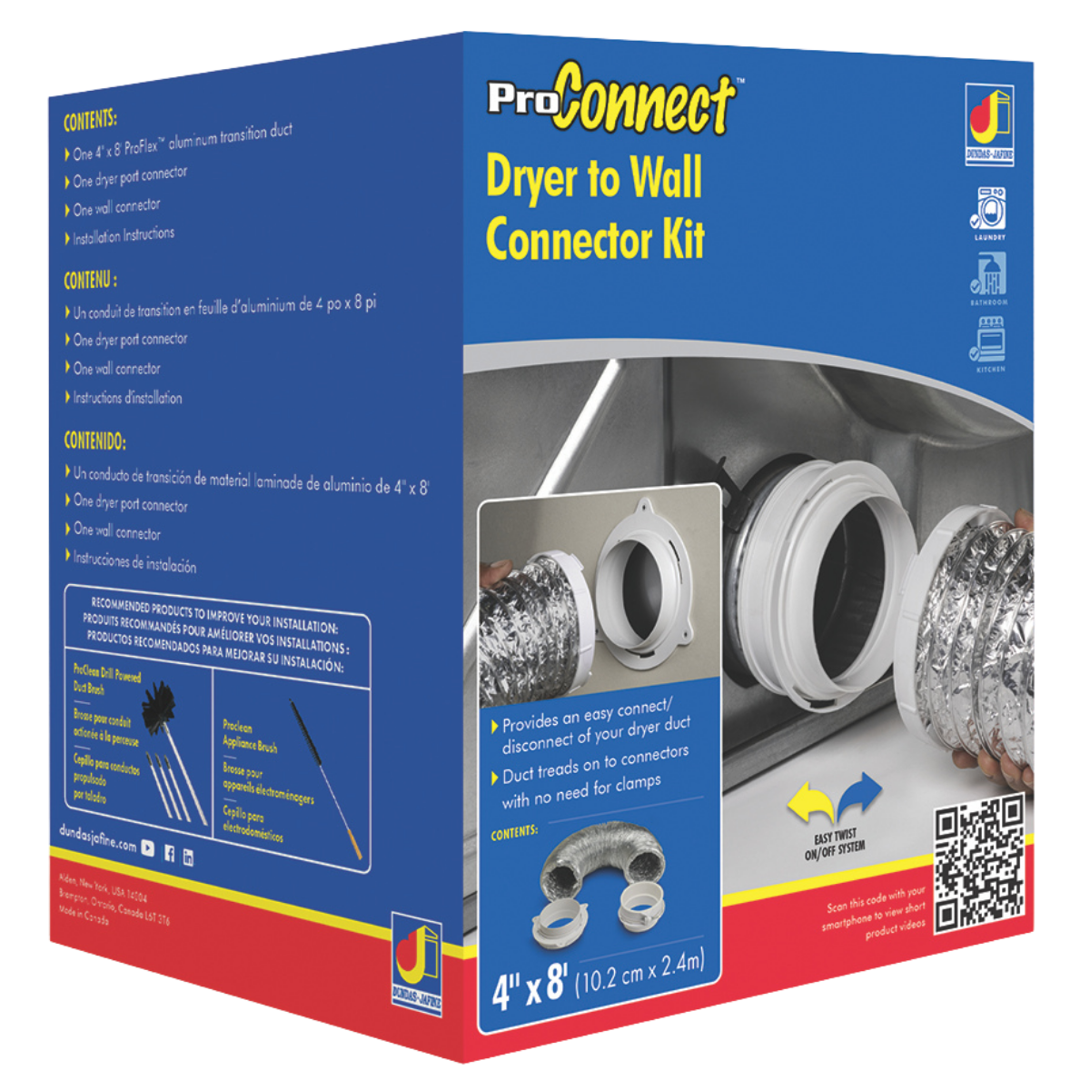 Dundas Jafine TD48PCN ProConnect Dryer to Wall Connector Kit - Box