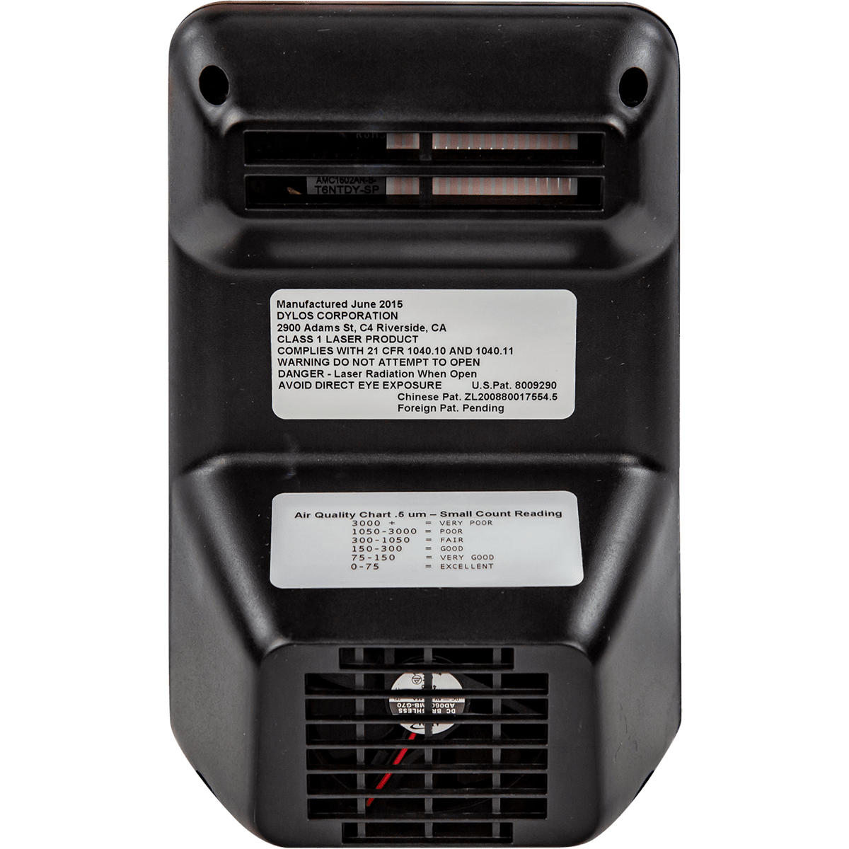 Dylos DC1100 PRO Laser Particle Counter - back