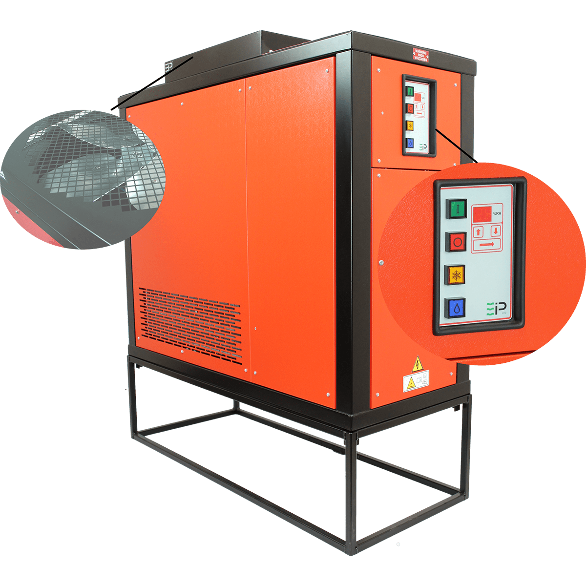 Ebac CD425-D Industrial Dehumidifier - Fan & Control Panel Detail