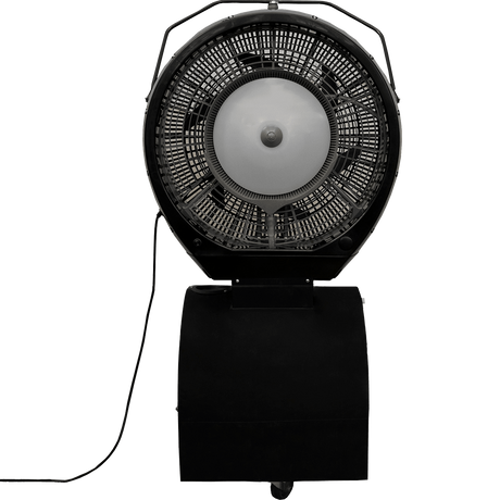 Cyclone 737 Commercial Portable Misting Stand Fan w/ Reservoir - 18-gal. Black