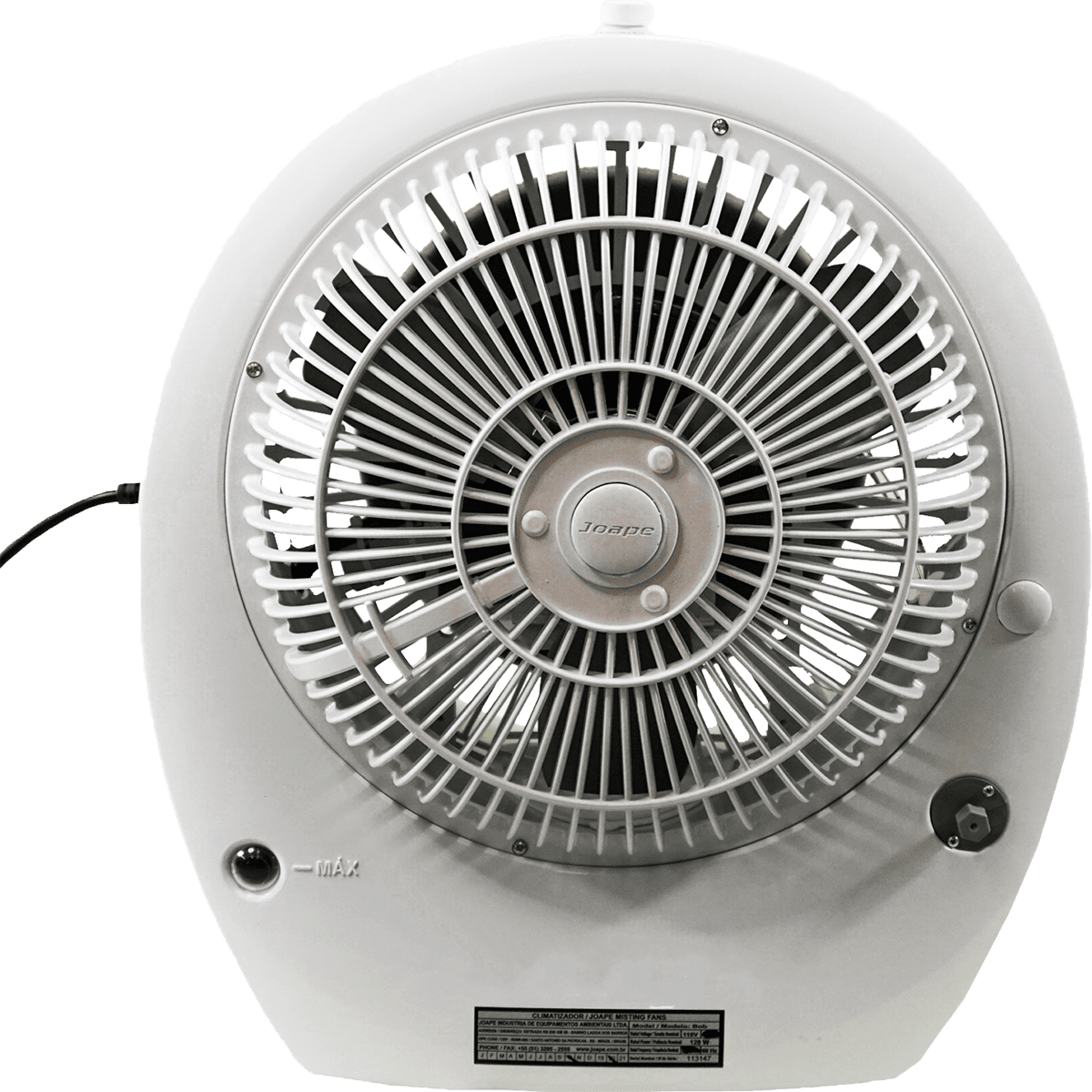 EcoJet by Joape Bob Misting Table Fan - White - Back View