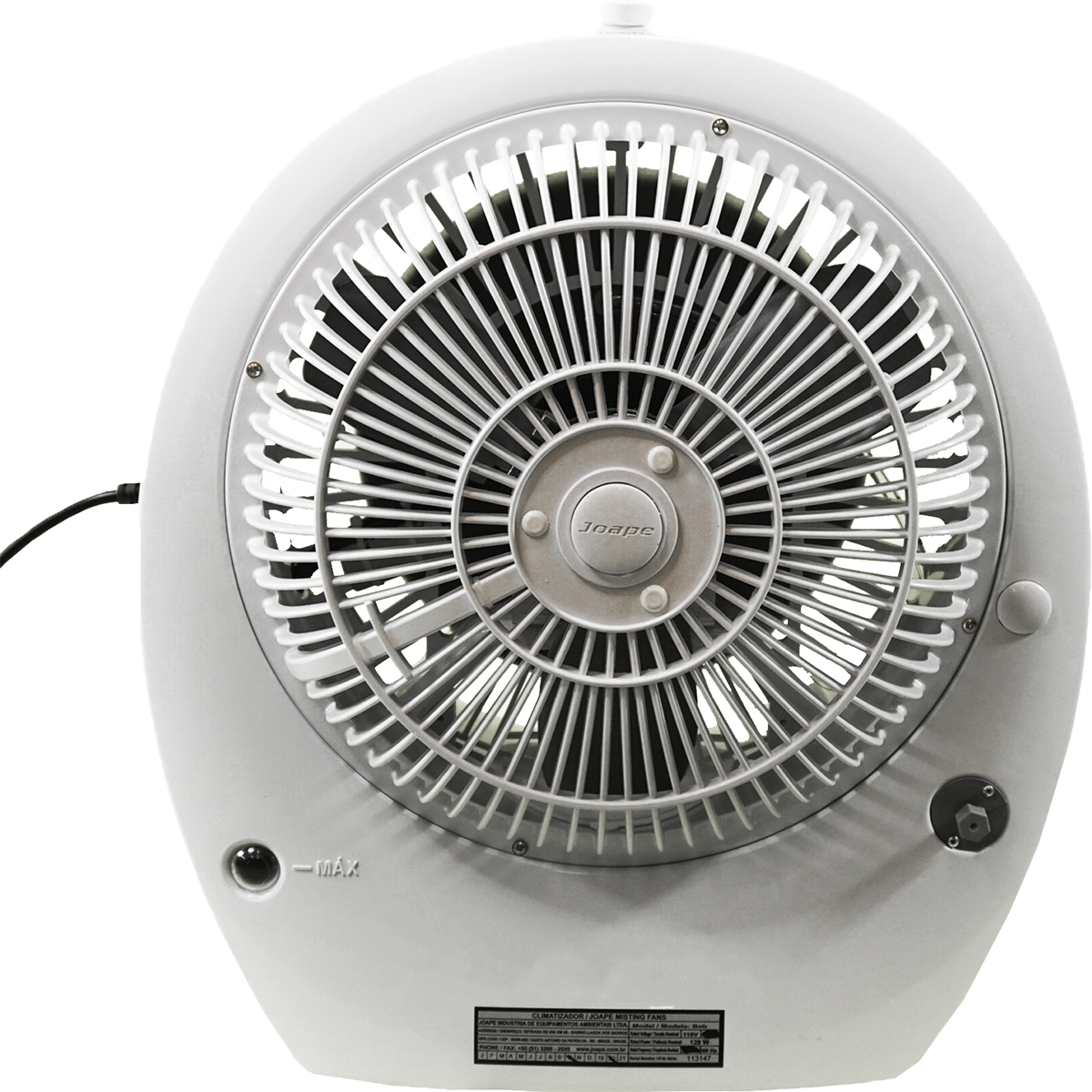EcoJet by Joape Bob Misting Table Fan - White - Back View