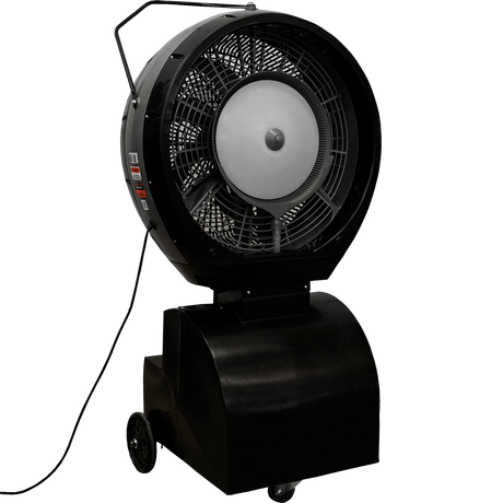 EcoJet by Joape Hurricane 660 Commercial Portable Misting Stand Fan w/ Reservoir 26-gal. Black - Angle View