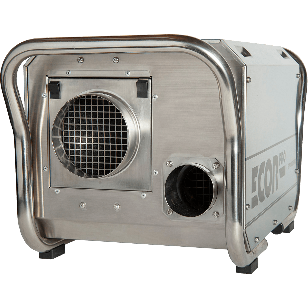 Ecor Pro DryFan 200 Pint Stainless Steel Desiccant Dehumidifier - Back Left Angle
