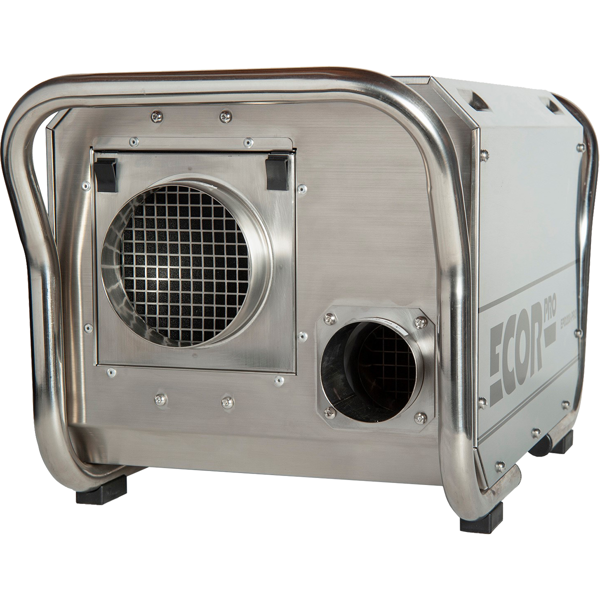 Ecor Pro DryFan 200 Pint Stainless Steel Desiccant Dehumidifier - Back Left Angle