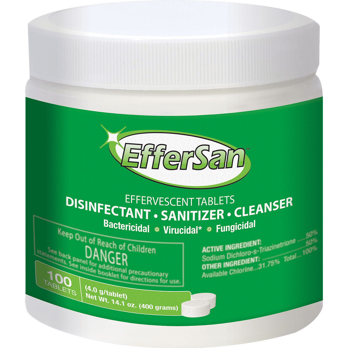 EfferSan Disinfecting Tablets - 4g - 100-Count Package