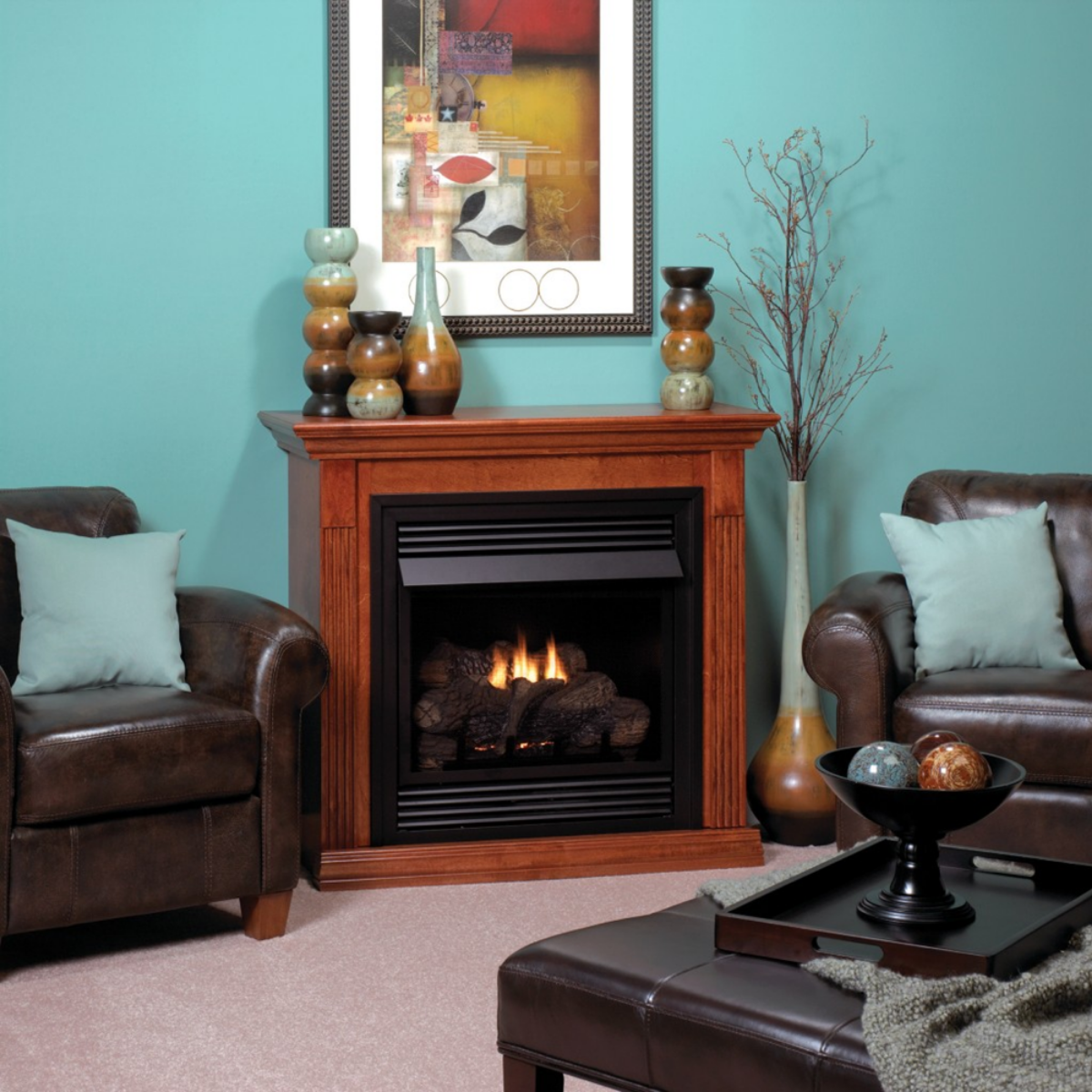 Empire 26" Vail Deluxe Fireplace with Cherry Mantel