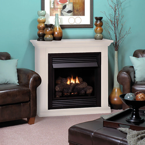 Empire 26" Vail Deluxe Fireplace with White Mantel 1