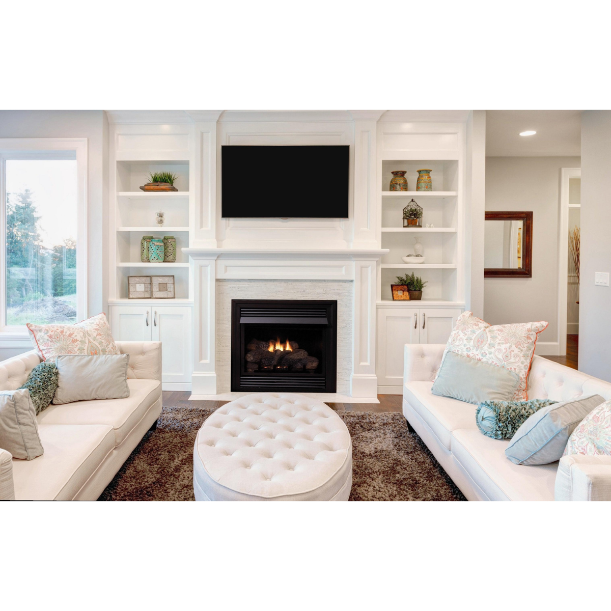 Empire 26" Vail Deluxe Fireplace with White Mantel
