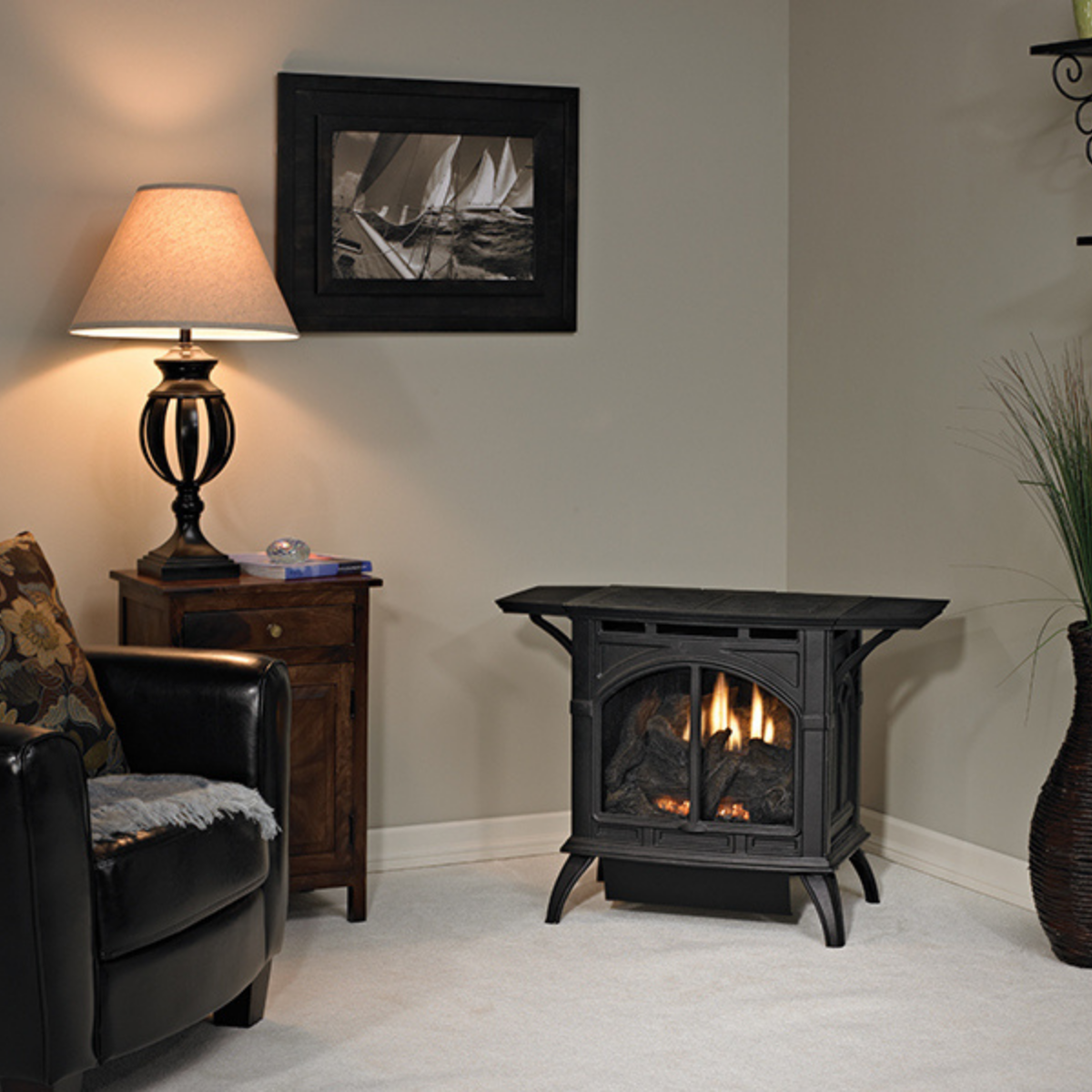 Empire WMH Matte Black Spirit 10,000 BTU Vent Free Cast Iron Stove - Lifestyle 1