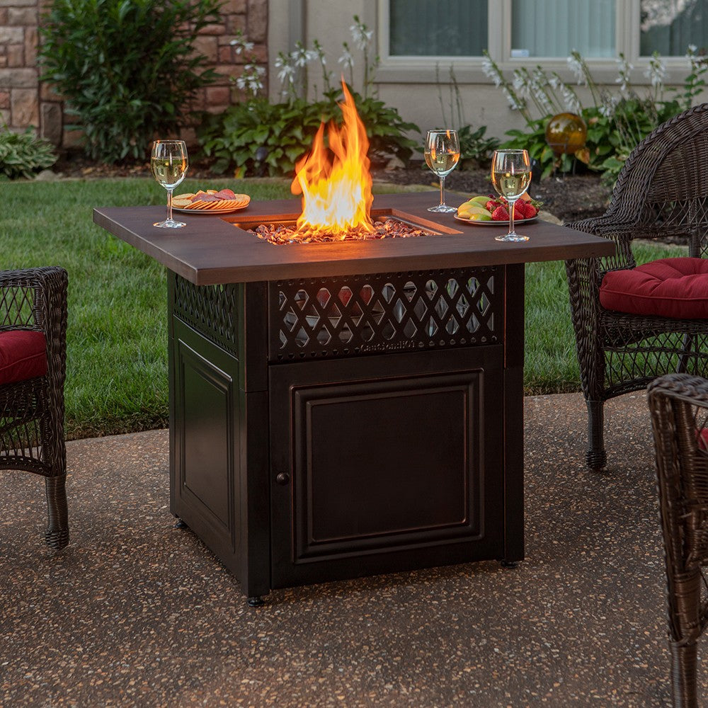 Endless Summer Donovan DualHeat Outdoor LP Gas Fire Pit - on Patio Winter