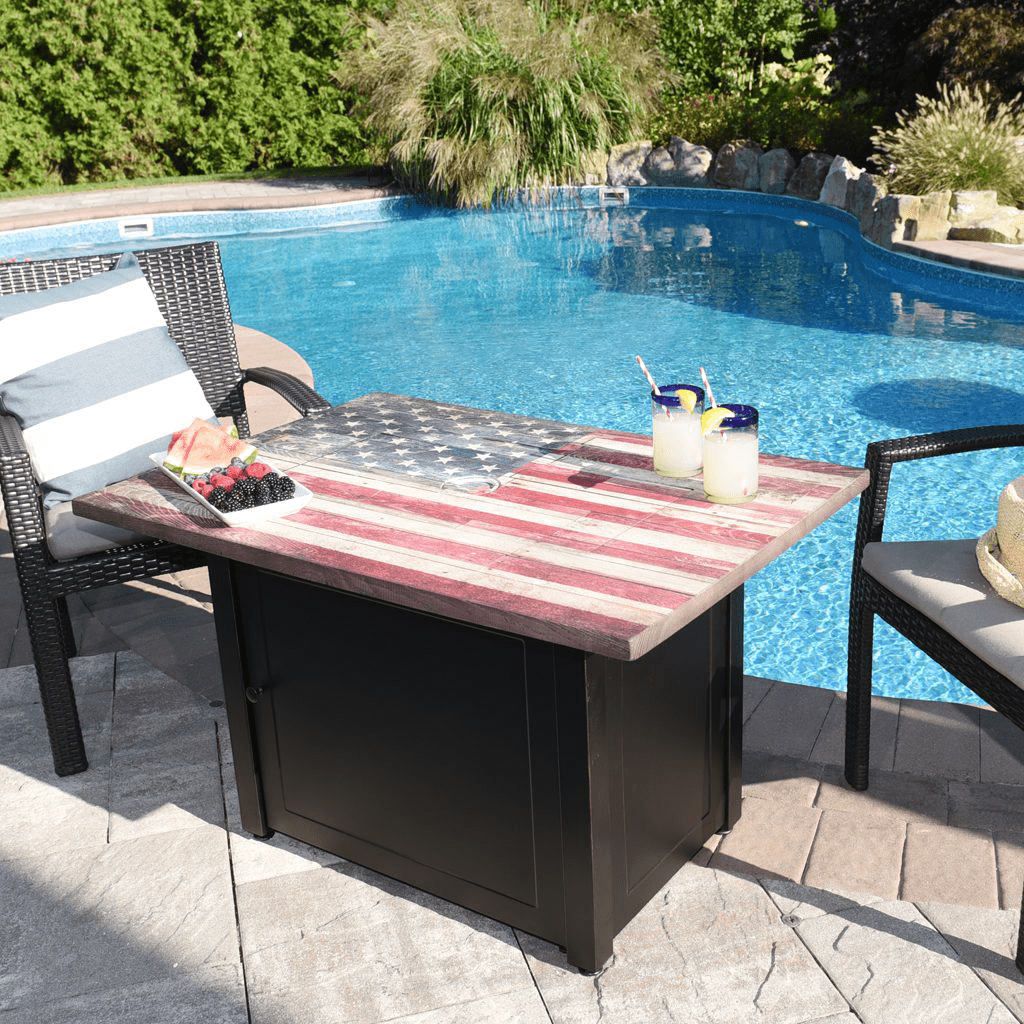 Endless Summer The Americana Rectangular LP Gas Outdoor Fire Pit - Lifestyle 1