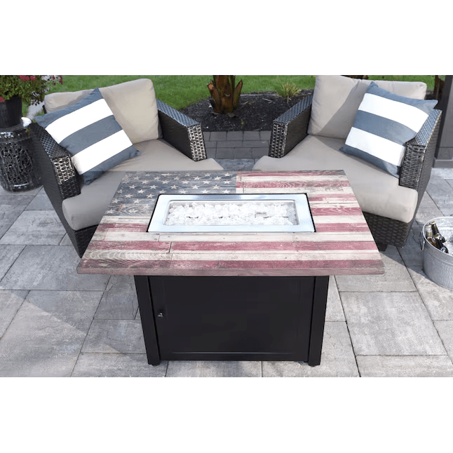 Endless Summer The Americana Rectangular LP Gas Outdoor Fire Pit - Lifestyle 2
