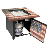 Endless Summer The Liberty Square LP Gas Outdoor Fire Pit - Door Open