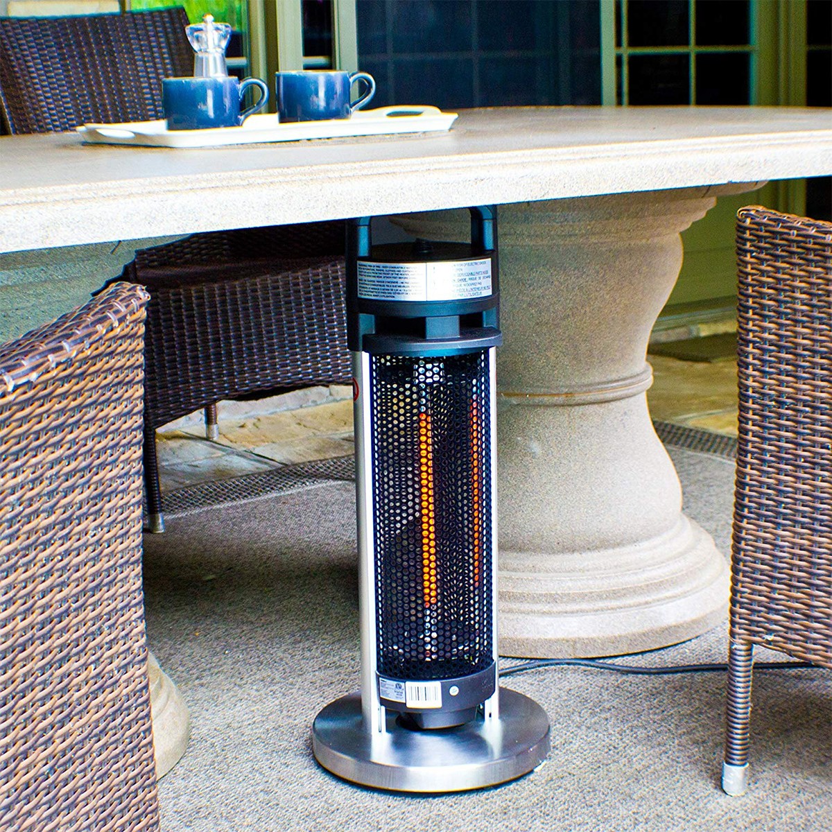 Ener-G+ Infrared Portable Under-Table Electric Heater - on Patio