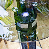 Ener-G+ Circular Bistro-Style Infrared Table Heater - LED Light underneath the center of the table.