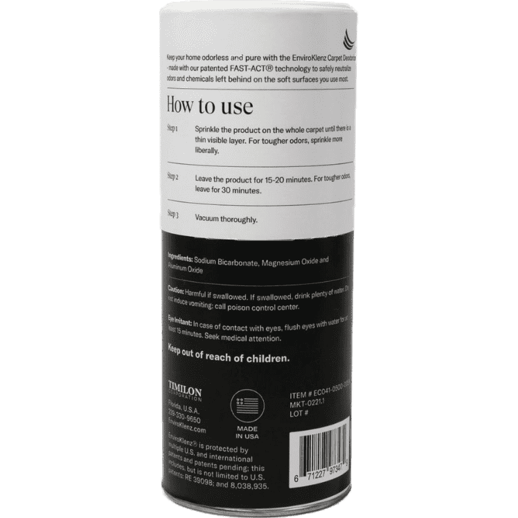 Enviroklenz Carpet Deodorizer - Back