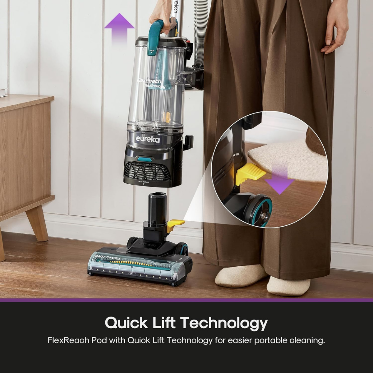Eureka FlexReach Multi-Surface Upright Vacuum with HEPA Filtration - Infographic 6
