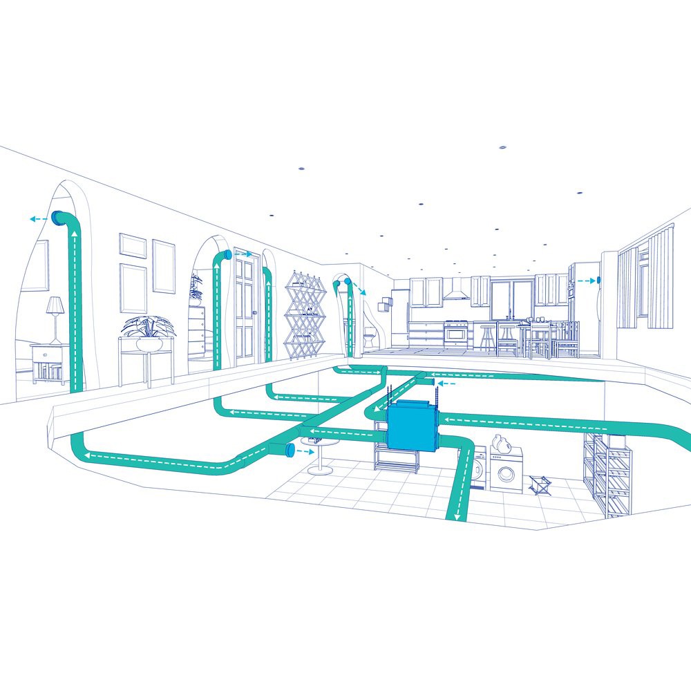 Fantech ATMO 200H Heat Recovery Ventilator - Housing Setup
