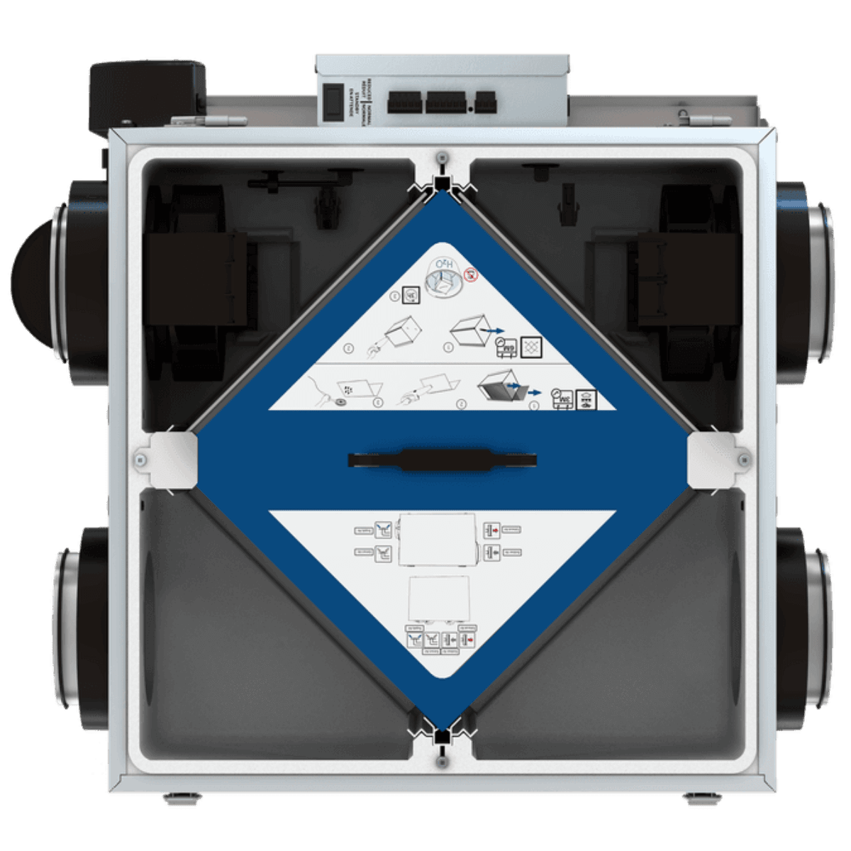 Fantech FIT 120E Series Low Profile Energy Recovery Ventilator w/ Shut-off Damper - Back
