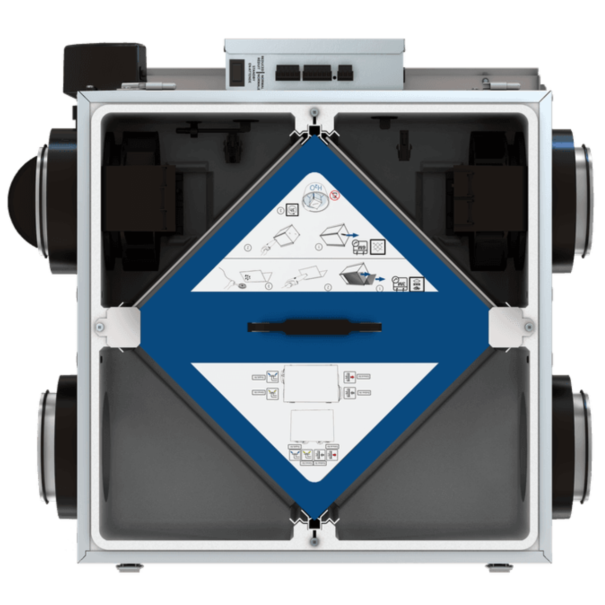 Fantech FIT 120E Series Low Profile Energy Recovery Ventilator w/ Shut-off Damper - Back
