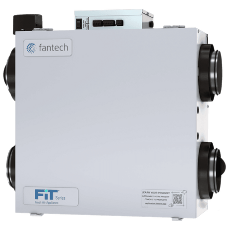 Fantech FIT 120E Series Low Profile Energy Recovery Ventilator w/ Shut-off Damper - Front