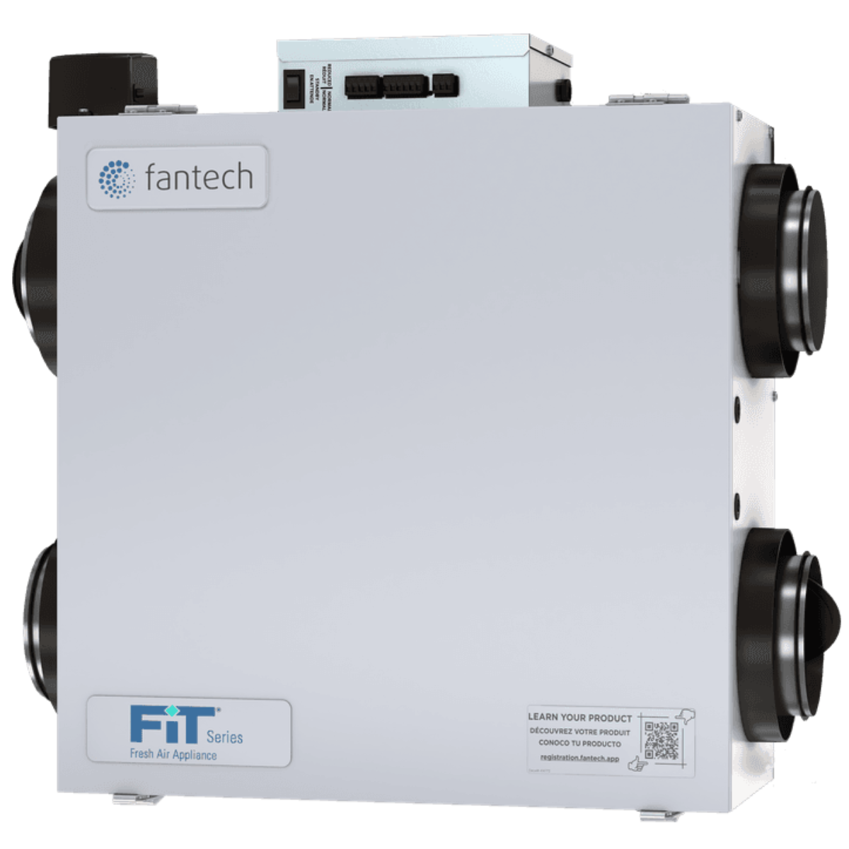 Fantech FIT 120E Series Low Profile Energy Recovery Ventilator w/ Shut-off Damper - Front