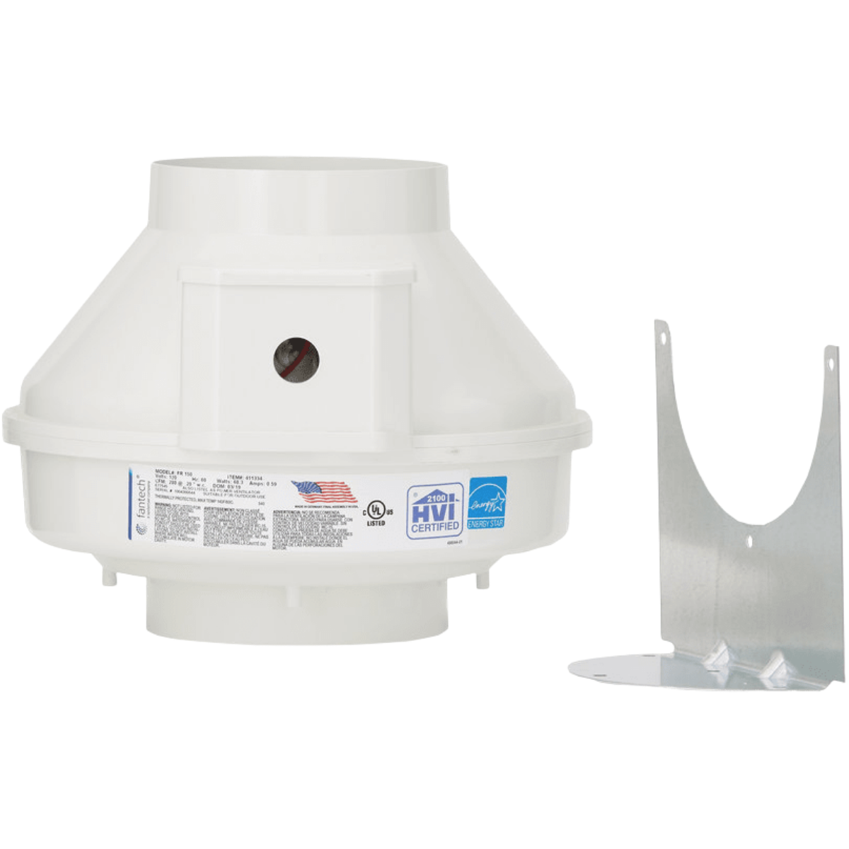 Fantech FR Series 6-in. Inline Centrifugal Fan - w/ Accessory
