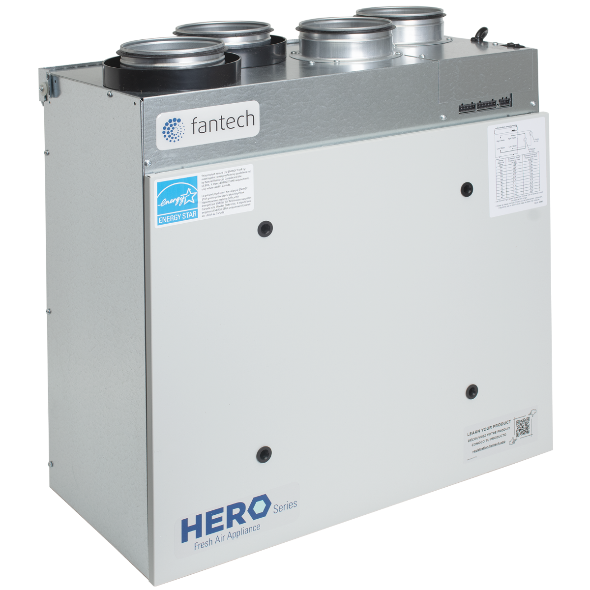 Fantech HERO 100E 102 CFM ERV - Angle 1