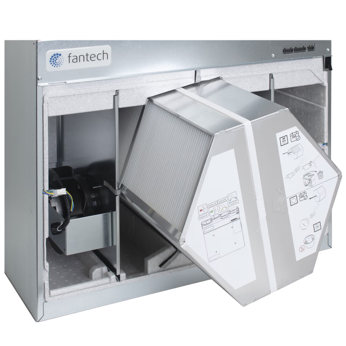 Fantech HERO 150H-EC 176 CFM Heat Recovery Ventilator w/EC Motor - Angle 4