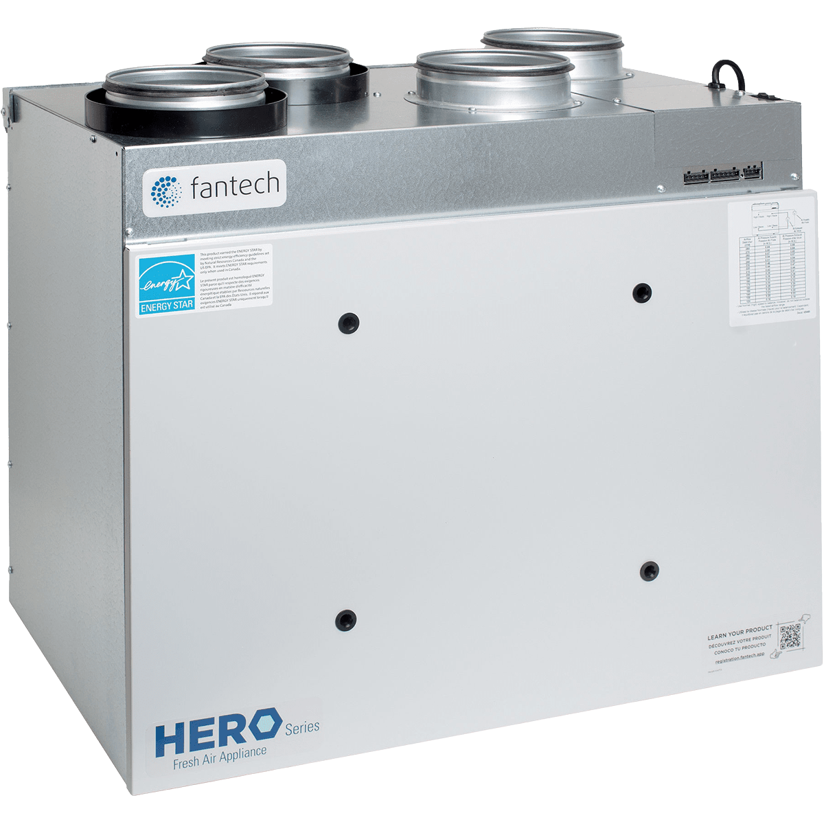 Fantech HERO 150H-EC 176 CFM Heat Recovery Ventilator w/EC Motor - Main
