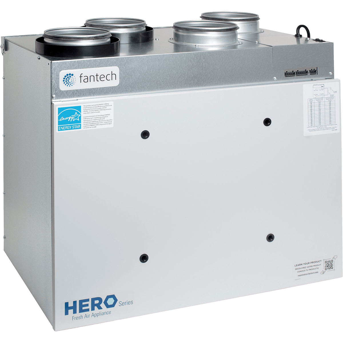 Fantech HERO 150H-EC 176 CFM Heat Recovery Ventilator w/EC Motor – Sylvane