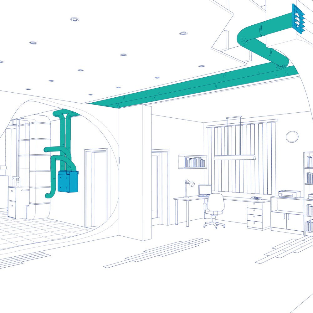 Fantech HERO 200H Heat Recovery Ventilator - Housing Setup