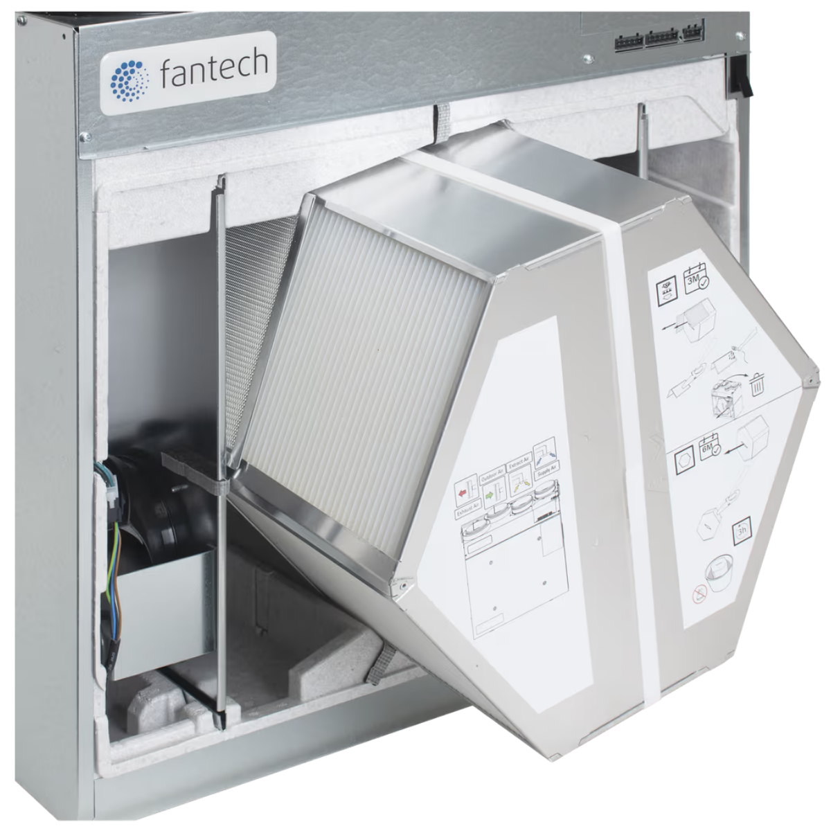 Fantech HERO 250H-EC 263 CFM Heat Recovery Ventilator w/EC Motor - Angle 3