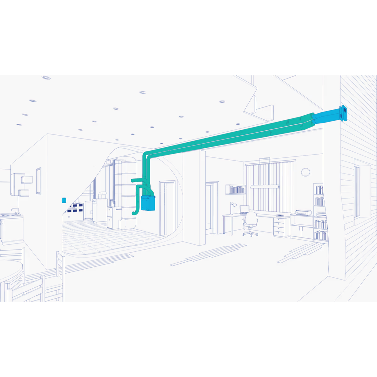 Fantech HERO Energy Recovery Ventilator - Mechanical Room Layout 2
