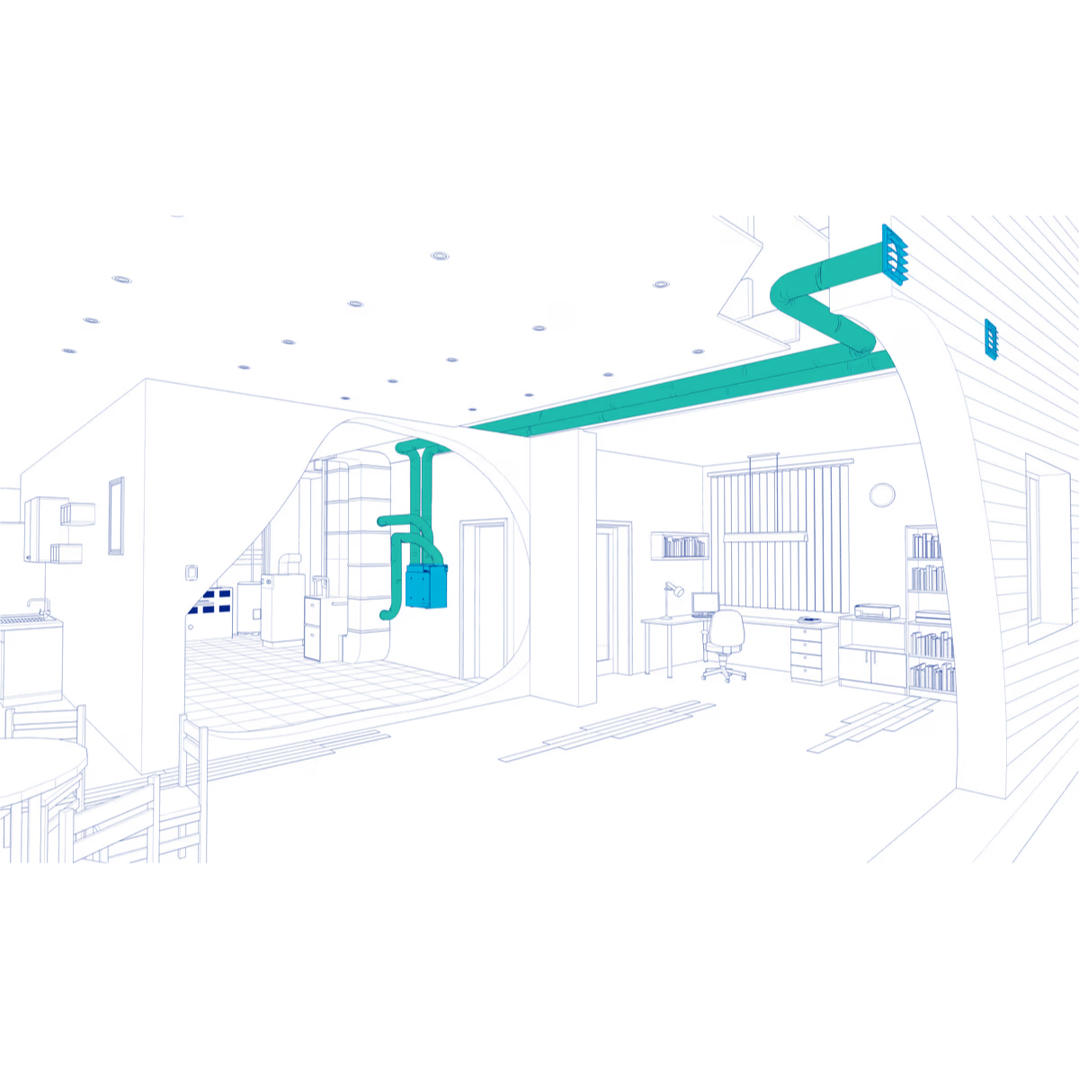 Fantech HERO Energy Recovery Ventilator - Mechanical Room Layout 3