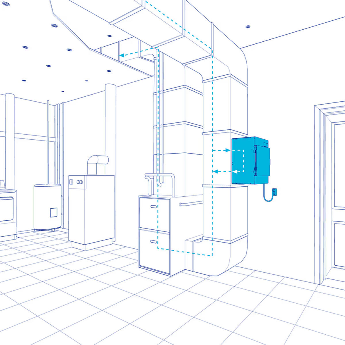 Fantech HERO HS300 Whole House HEPA Filtration System - Diagram 2