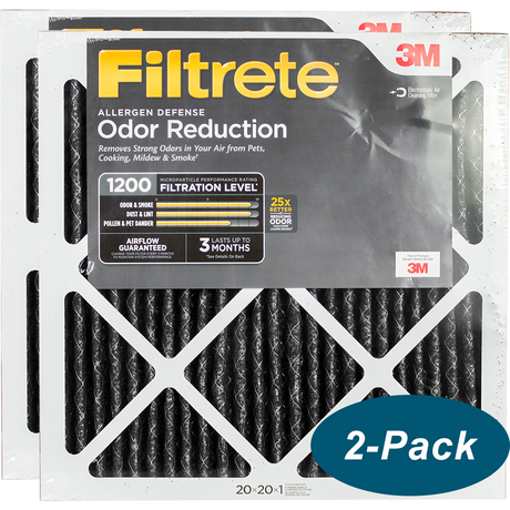 3M Filtrete 1200 MPR Allergen Defense Odor Reduction Filters 20x20x1 2-PACK