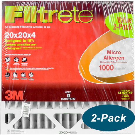 3M Filtrete 4-Inch Micro Allergen Defense MPR 1000 Air Filters 20x20x4