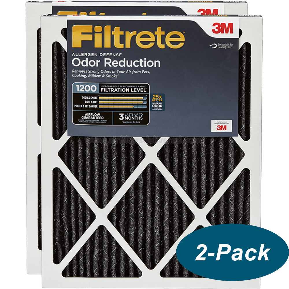 3M Filtrete 1200 MPR Allergen Defense Odor Reduction Filters - 2-Pack