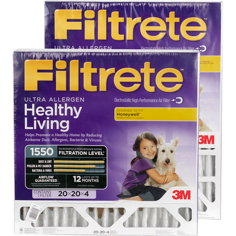 3M Filtrete Healthy Living 1500 MPR Allergen Reduction Filters for 4" Housings