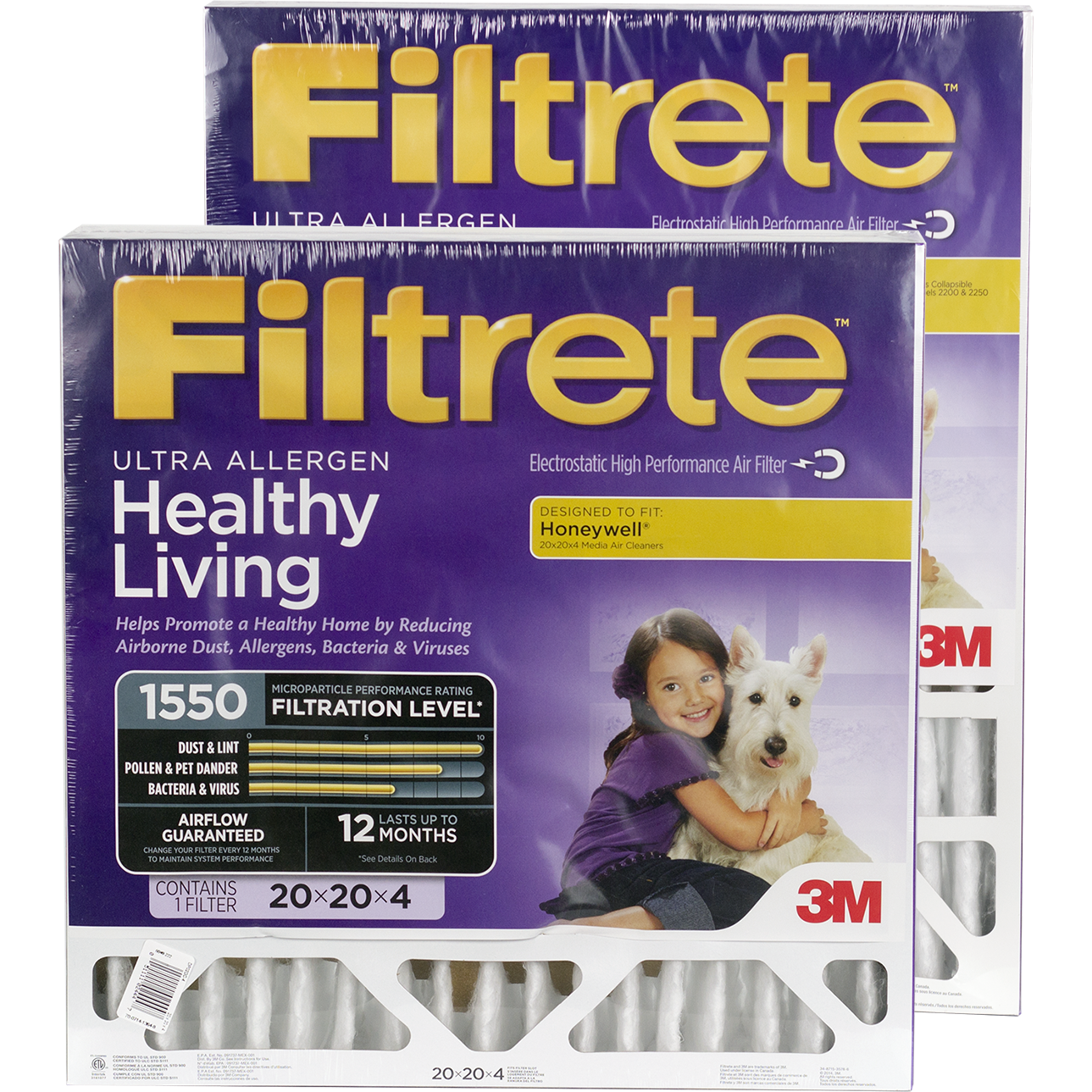 3M Filtrete Healthy Living 1500 MPR Allergen Reduction Filters for 4" Housings