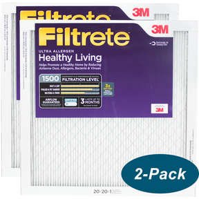 3M Filtrete Healthy Living 1500 MPR Ultra Allergen Reduction Filters 20x20x1 2-PACK