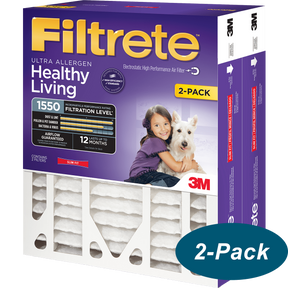 3M Filtrete 1550 MPR 4-Inch Ultra Allergen Reduction Slim-Fit Filters - 2-Pack