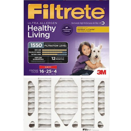 3M Filtrete Healthy Living Ultra Allergen 1550 MPR Slim Fit Filters