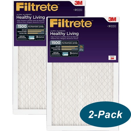 3M Filtrete Healthy Living 1500 MPR Ultra Allergen Reduction Filters - 2-Pack