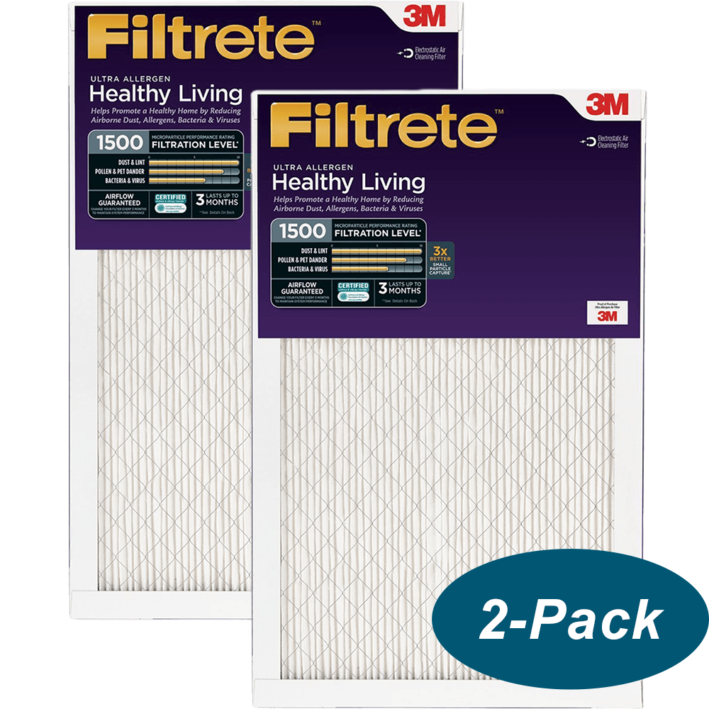 3M Filtrete Healthy Living 1500 MPR Ultra Allergen Reduction Filters - 2-Pack