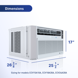 Friedrich Chill Premier 15,000 BTU  Window Air Conditioner - Dimensions