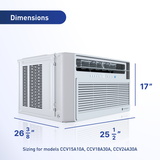 Friedrich Chill Premiere 24000 BTU Window Air Conditioner - Dimensions