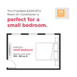 Frigidaire FHTE083WA1 8,000 BTU 115V TTW AC w/ Heat - Bedrooms Size